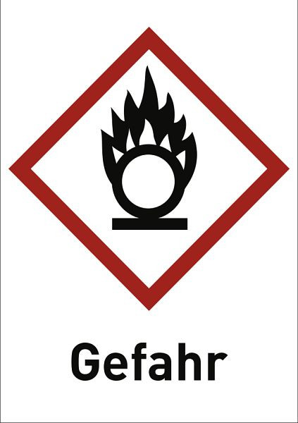 Moedel Oxidierend (GHS 03) Gefahr, Folie, 52x74 mm, VE: 500 Stück/Rolle, 56382