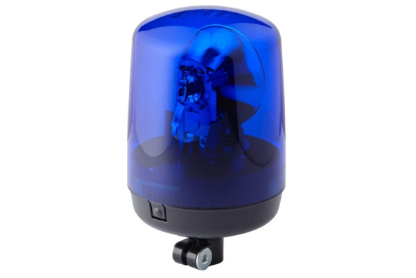 HELLA Halogen-Rundumkennleuchte, KL 7000, 24V, blau, Rohrstutzen, Höhe 221 mm, 2RL 008 060-011