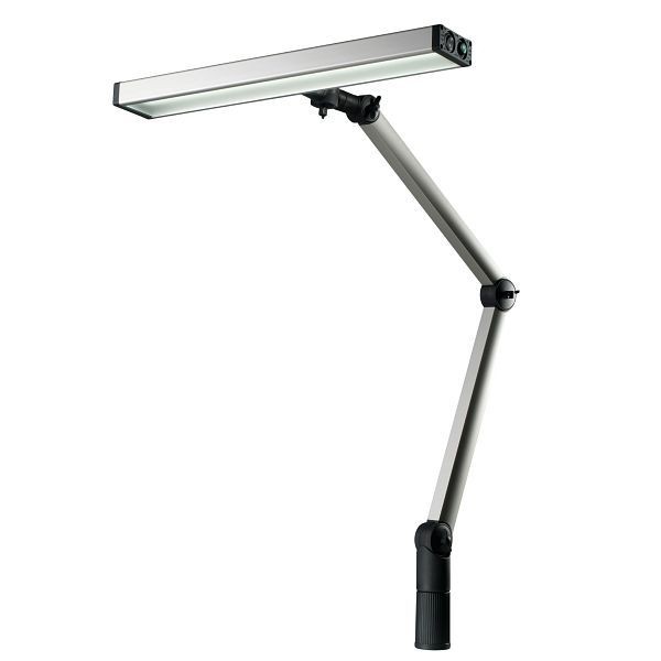 LED2WORK Arbeitsplatzleuchte UNILED II Gelenkarm, 400x400mm, 5200-5700K, Tischklemme, 27W, 110-240V AC, 120710-01