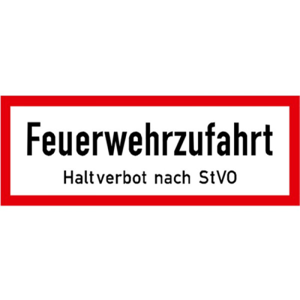 Stein HGS Hinweisschild, Feuerwehrzufahrt Haltverbot nach StVO, 210 x 594 mm, RA1, Flachform 2 mm, hwsb020215921