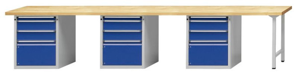 ANKE Werkbänke Kombiwerkbank, Modell 926 V, 4050 x 700 x 890 mm, RAL 7035/5010, BMP 40 mm, 411.801
