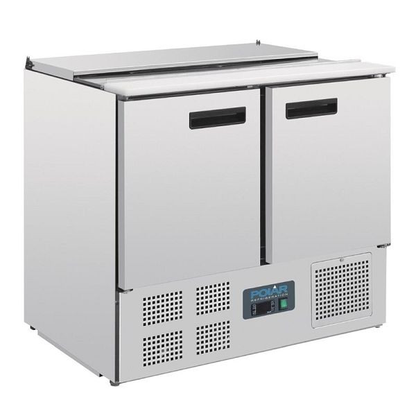 Polar Serie G gekühlte Saladette 240 Liter, Finish: Edelstahl, GN-Kompatibel, 2 Türen, G606