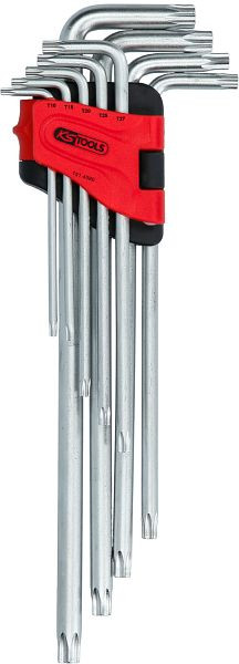 KS Tools Torx-Winkelstiftschlüssel-Satz mit Bohrung, XL, 9-teiligTB10-TB50, 151.4580