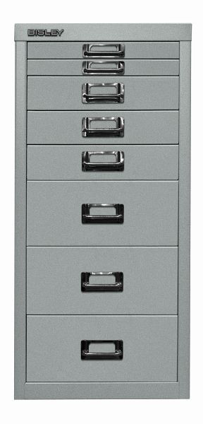 Bisley MultiDrawer, 29er Serie, DIN A4, 8 Schubladen, silber, L298355