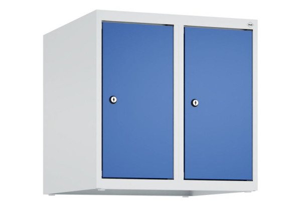 C+P Schrankaufsatz Classic PLUS, Aufsatzschrank, 7035/5010, Zylinderschlösser, 500x500x500mm, 2 Abteile, 080090-29 S10018