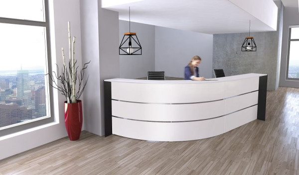 Kerkmann Bari Bogentheke für 1-2 Personen, B 3340 mm x T 1825 mm x H 1120 mm, Farbe: weiß/anthrazit, 21356510