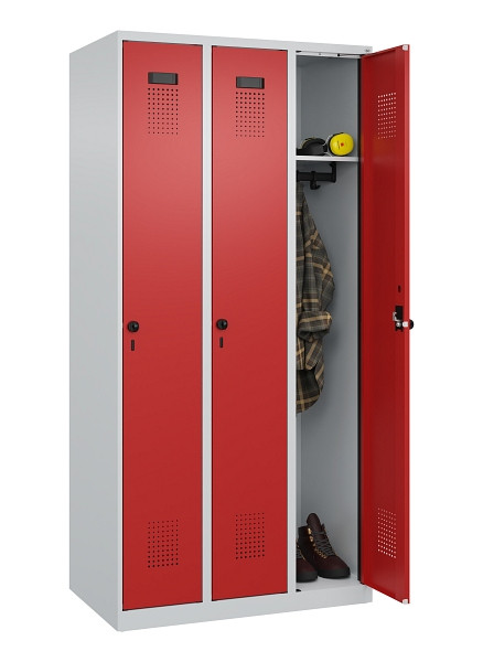 C+P Spind Evolo PLUS, 3 Abteile, 1850x900x500mm, 7035/3000, Verschluss Drehriegel, Ablageböden 3, 049000-30 S10003