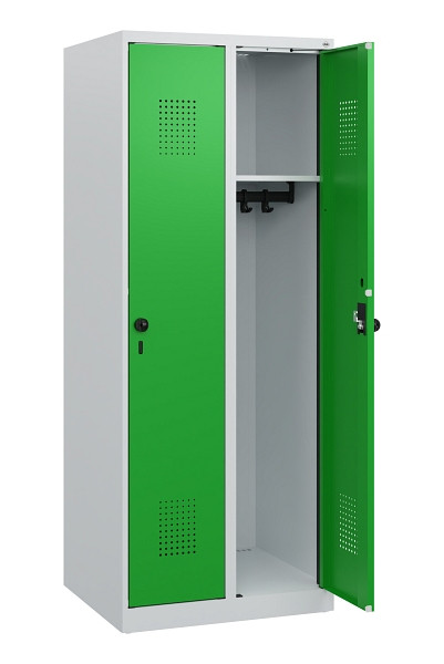 C+P Spind Evolo PLUS, 2 Abteile, 1530x600x500mm, 7035/6037, Drehriegel, 0490005-20 S10011