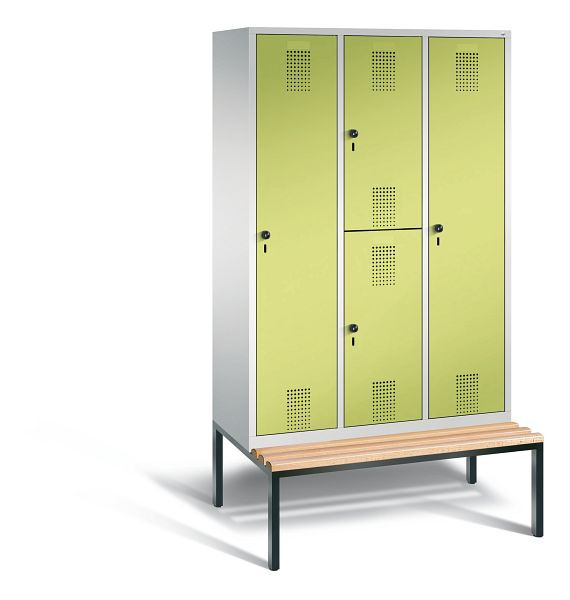 C+P Kombi-Spind Evolo, H2090xB1200xT815mm, Farbe: Lichtgrau / Viridingrün, 48650-32 S10010