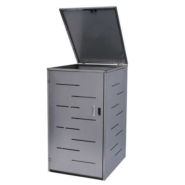 Mendler Mülltonnenverkleidung HWC-E83, Mülltonnenbox Mülltonnenabdeckung, erweiterbar 108x61x76cm, Edelstahl 30kg, 68803+70322