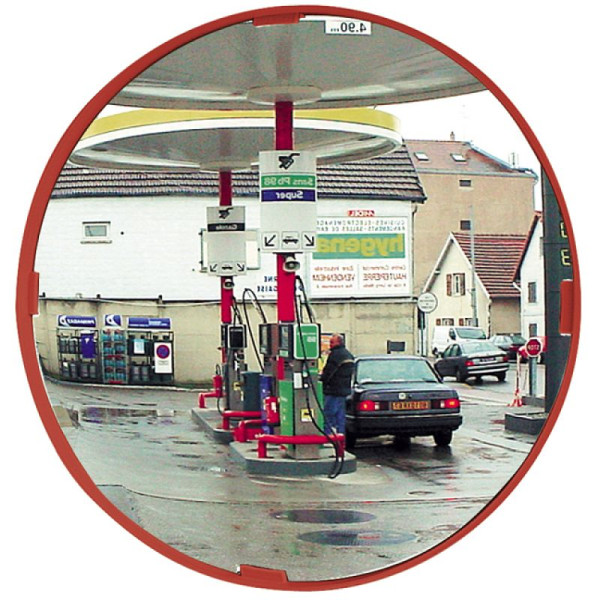 Stein HGS Mehrzweckspiegel Visiom®, rund Ø 800mm /P.A.S.®, ca. 20m/8 kg/ 5 Jahre Garantie, auf die Funktion (Spiegelglas, Rahmen, Halterung), Farbe: rot, 32812