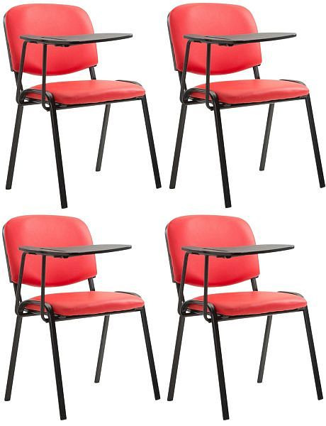 CLP 4er Set Stühle Ken mit Klapptisch Kunstleder, rot, 318803