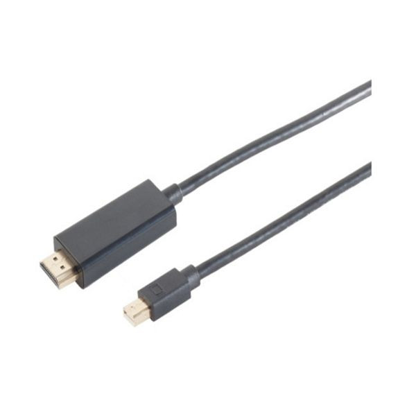 S-Conn Mini Displayport Stecker 1.2 auf HDMI A Stecker, 4K2K, schwarz 2m, 10-53035