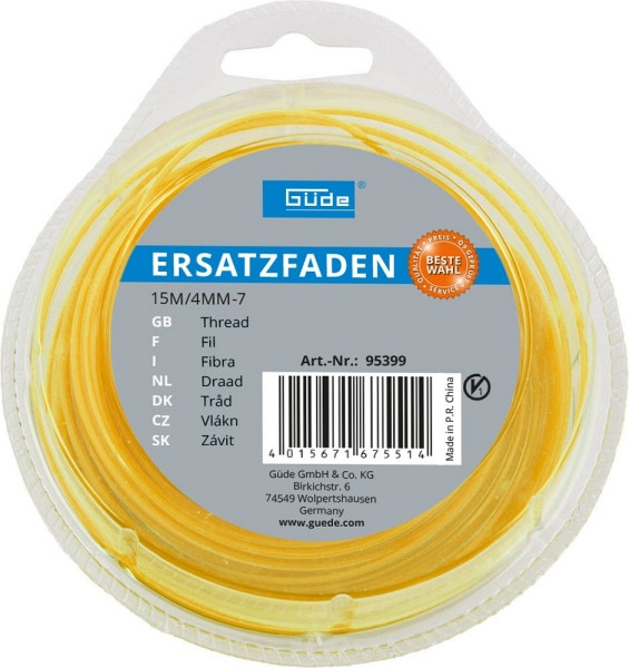 Güde Ersatzfaden 15 m/4 mm 7-kant, 95399, 4015671675514