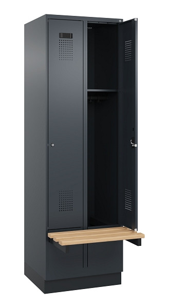 C+P Spind Evolo PLUS, 2 Abteil, 1950x600x815mm, 7016/7016, Zylinderschloss, 049040-20 S10043