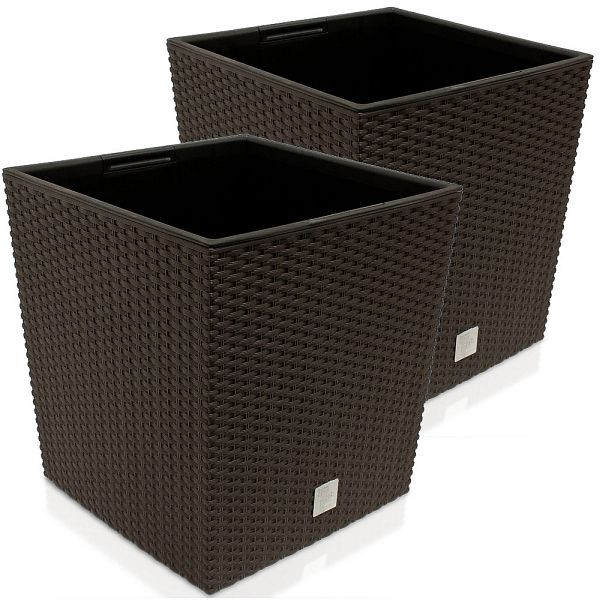 DEUBA Blumentopf Rato Low 2er-Set Umbra 39x39x40,5cm, 993436