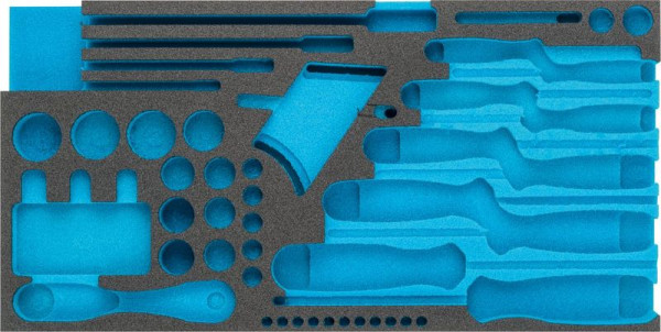 Hazet 2-Komponenten Weichschaum-Einlage, für 1557/58, Abmessungen / Länge: 342 mm x 172 mm Ordnungssystem Größe: 1/3 (342 x 172 mm), 163-356L