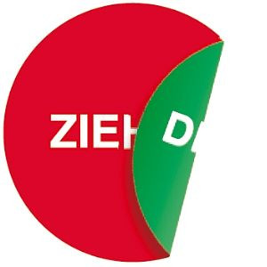 Moedel Piktogramm Ziehen/Drücken, Folie, doppelseitig, Ø 100 mm, 52331