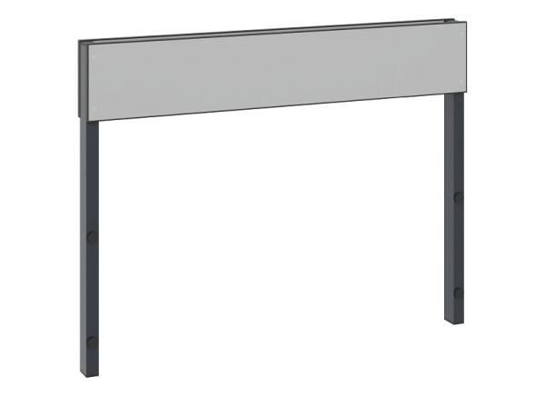 C+P Rückenlehne 1-seitig, Feuchtraum, H796xB1000 mm, Schwarzgrau/HPL Grau, 8060-732 S10002