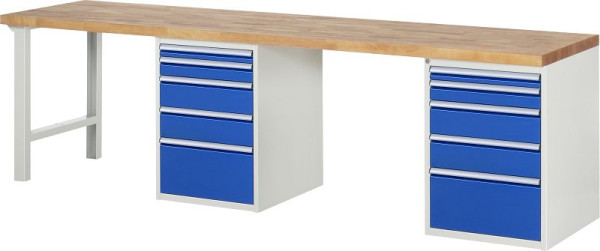 RAU Werkbank Serie 7000 - Modell 7511-8, B3000 x T700 x H890 mm, Systemunterbau B3000 x T650 x H850 mm, 03-7511A8-307B4M.11