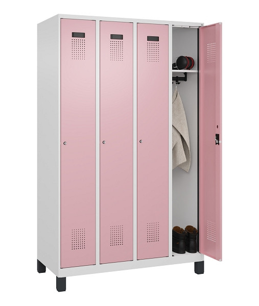 C+P Spind Evolo PLUS, mit Füßen, 4 Abteile, 1950x1200x500mm, 9016/3015, Verschluss Zylinderschloss, Ablageböden 4, 049010-40 S10045