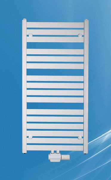 West Heiztec Designheizkörper SINISTRA, Weiß / RAL 9016, Krom EN442 75/65 - 20 C° 720W, SWGM6001800