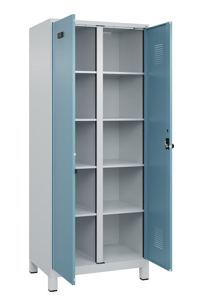 C+P Wäsche-Spind Evolo PLUS, mit Füßen, 2 Abteile, 1950x800x500mm, 7035/0010, Verschluss Drehriegel, 049012-22B S10009