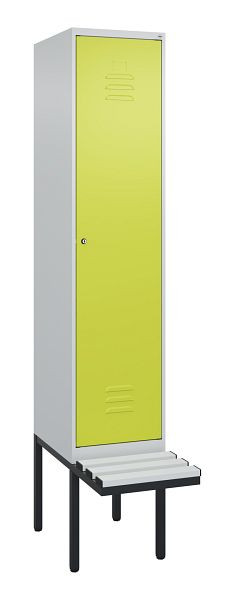 C+P Umkleidespind Classic PLUS, 2120x400x815mm, 7035/0024, Zylinderschloss, je 2 Doppel-Haken, 0800407-12F S10025