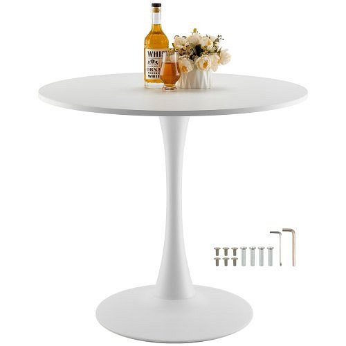 VEVOR runder Esstisch 80 cm, 113,4 kg, für 2–4 Personen, Tulpendesign, weiß (nur Tisch), YXCZBKTZMDBTQBT62V0
