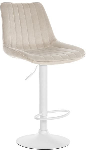 CLP Barhocker Toni Samt weiß, creme, 321556, 4251756484736