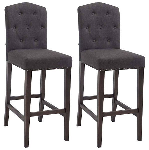 CLP Barhocker Louise Stoff antik, dunkelgrau, VE: 2 Stück, 309376