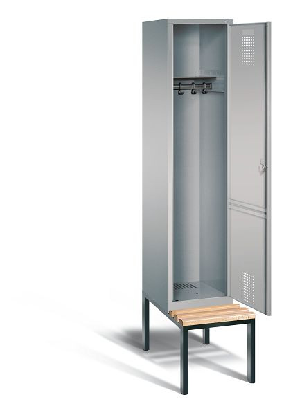C+P Garderobenschrank Evolo, H2090xB420xT815mm, Farbe: Weißaluminium, 48050-12 S10079