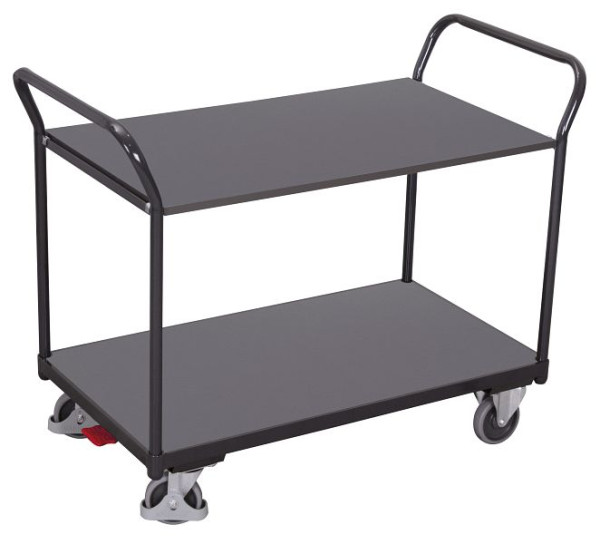 VARIOfit Tischwagen mit 2 Ladeflächen, Außenmaße: 1.045 x 500 x 935 mm, RAL 7016 anthrazitgrau, sw-500.502/AG