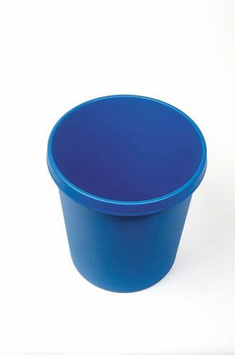 DENIOS Großpapierkorb mit umlaufendem Griffrand, 30 Liter Volumen, blau, 115-889