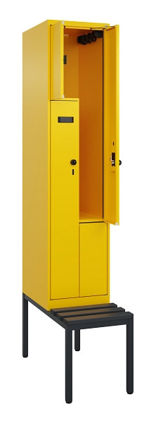 C+P Z-Spind Evolo PLUS, Bank, 2 Fächer, 2120x400x815mm, 1023/1023, Drehriegel, Sitzfläche Kunststoff, Sitzbank, 0490537-122 S10079