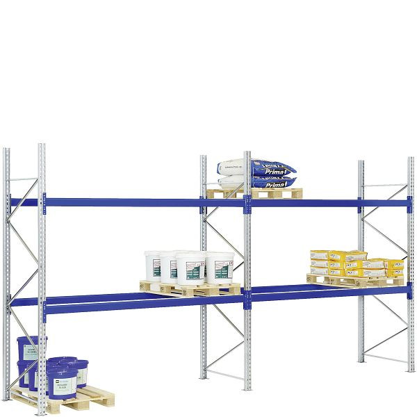 BITO Palettenregal Set /P2 5505/1100/5800 K-Regal 2 Ebenen 600 RAL5010 unmontiert, C0710-0438