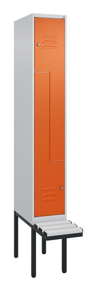 C+P Z-Spind Classic PLUS, Bank, 2 Abteile, 2120x300x815mm, 7035/2004, Zylinderschlösser, 0800437-102 S10063