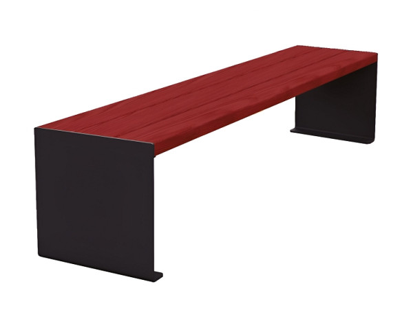 Procity Sitzbank Kube, 1800 mm, Stahl & Holz Ohne Rückenlehne, Mahagoni/RAL 9005, 306392.9005.ACAJ