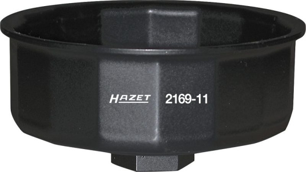 Hazet Ölfilter-Schlüssel, Vierkant hohl 12,5 mm (1/2 Zoll), Außen-14-kant Profil, 97 mm, 2169-11