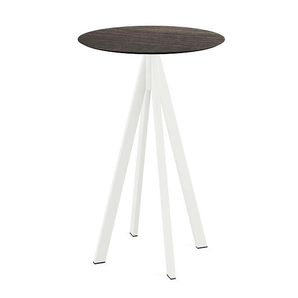 Feros Infinity Stehtisch Weiß gestell + Riverwashed Wood HPL Ø70 cm, 120051470