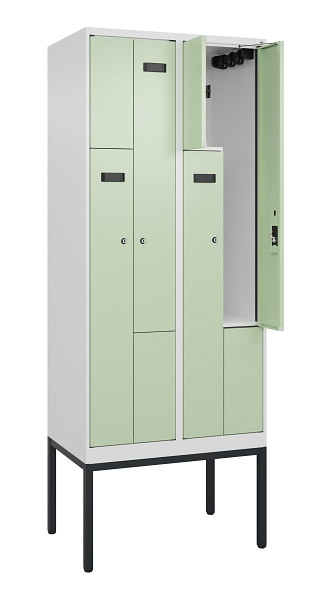 C+P Z-Spind Evolo PLUS, Gestell, 4 Fächer, 2120x800x500mm, 9016/6019, Zylinderschloss, 0490337-224 S10046