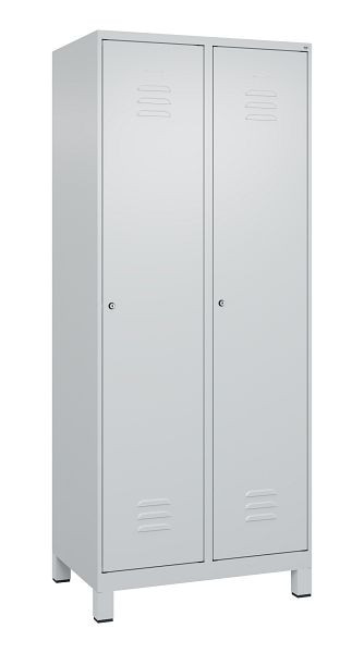 C+P Mehrzweckschrank Classic PLUS, Wäsche-Spind, Füße, 2 Abteile, 1950x800x500mm, 7035/7035, Zylinderschlösser, 080010-22B S10024