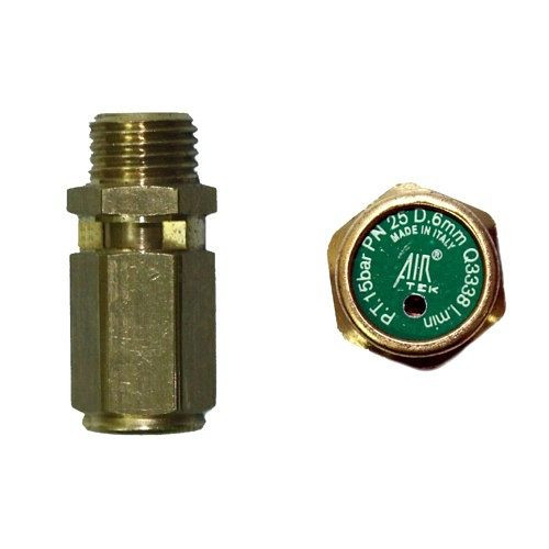 AEROTEC Überdruckventil 15 bar - 1/4 Zoll AG - 1. Stufe GRÜN, 25590110