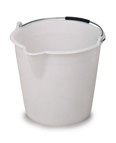 DENIOS Industrie-Eimer aus Polyethylen (PE), 12 Liter, weiß, VE: 10 Stück, 250276