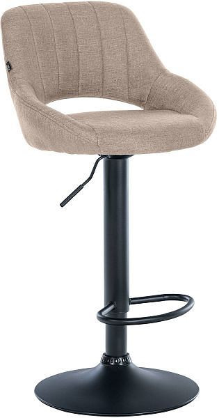 CLP Barhocker Milet Stoff schwarz, taupe, 321286, 4251756482251