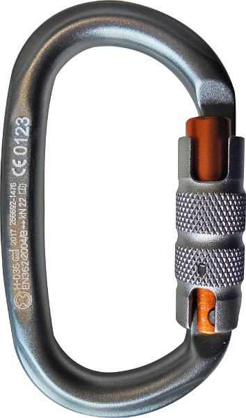 Skylotec Karabinerhaken mit Twistlocksicherung OVALOY TW, Aluminium, oval, 22 kN, an Produktkarte, H-036-PK