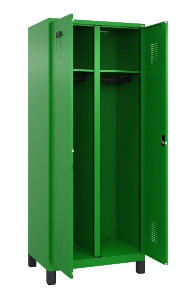 C+P Schwarz-Weiß-Spind Evolo PLUS, mit Füßen, 2 Abteile, 1950x800x500mm, 6037/6, Zylinderschloss, 049012-22 S10053