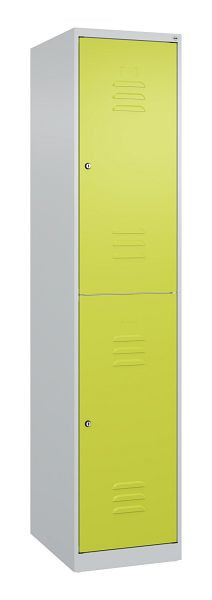 C+P Doppelstöckiger Spind Classic PLUS, 1850x400x500mm, 7035/0024, Zylinderschlösser, 080300-12 S10030