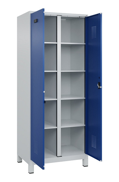 C+P Wäsche-Spind Evolo PLUS, mit Füßen, 2 Abteile, 1950x800x500mm, 7035/5010, Verschluss Zylinderschloss, 049012-22B S10033