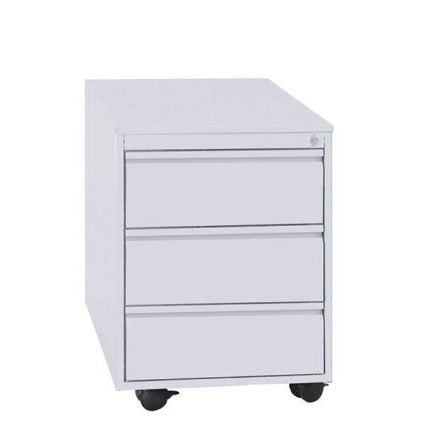 Lüllmann ClassiX Rollcontainer, Frontgriffleiste, 3 Schubladen, 626 x 450 x 590 mm, lichtgrau, X-505305